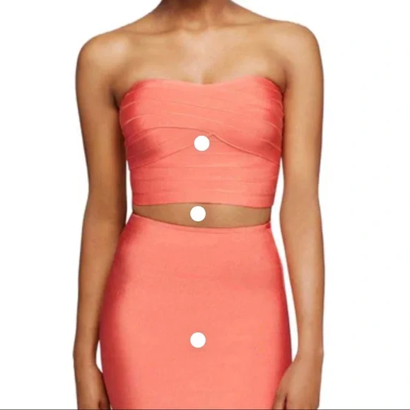 Hot Pink Bandage Crop Top - Picture 2 of 4